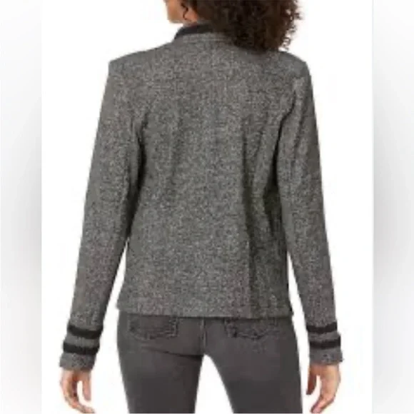 NWT Tommy Hilfiger Women's Marled Military Band Jacket Blazer Grey - Picture 5 of 8
